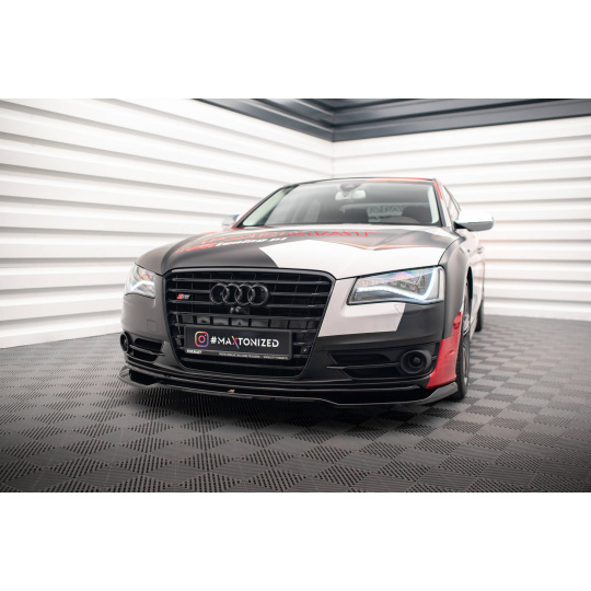 Maxton Design spoiler pod přední nárazník pro Audi S8 D4, černý lesklý plast ABS