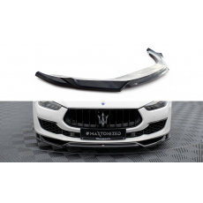 Maxton Design spoiler pod přední nárazník ver.2 pro Maserati Ghibli Mk3 Facelift, černý lesklý plast ABS