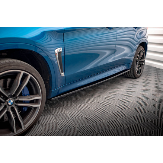 Maxton Design difuzory pod boční prahy pro BMW X6 M F86, černý lesklý plast ABS