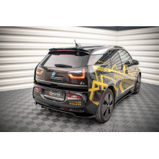Maxton Design středový spoiler pod zadní nárazník s žebrováním pro BMW i3 Mk1 Facelift, černý lesklý plast ABS