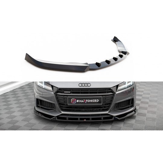 Maxton Design spoiler pod přední nárazník ver.2 pro Audi TT S 8S, černý lesklý plast ABS