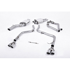 Milltek Sport výfukový systém cat-back Race pro Audi S4 3.0 Supercharged V6 B8 2009-2012, typ koncovek: dvojitá leštěná