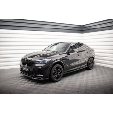 Maxton Design difuzory pod boční prahy pro BMW X6 M F96, černý lesklý plast ABS
