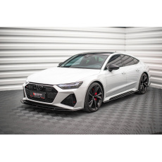 Maxton Design spoiler pod přední nárazník ver.2 pro Audi RS7 C8, černý lesklý plast ABS