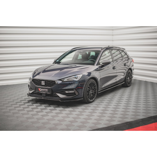 Maxton Design spoiler pod přední nárazník ver.4 pro Seat Leon FR Mk4, černý lesklý plast ABS