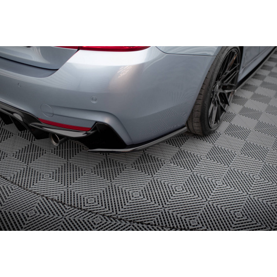 Maxton Design boční difuzory pod zadní nárazník ver.4 pro BMW řada 4 F32, černý lesklý plast ABS, M-Pack