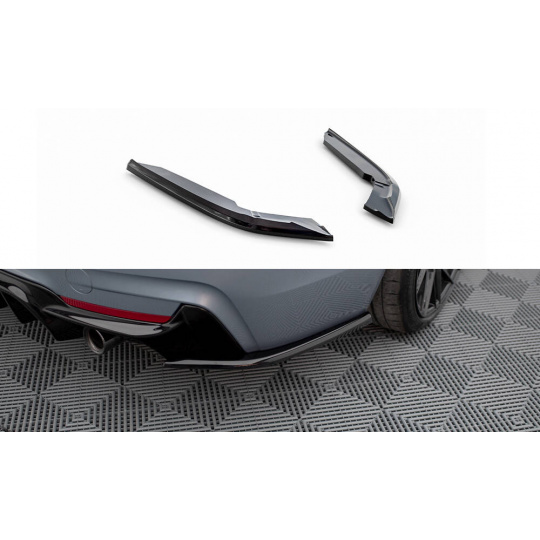 Maxton Design boční difuzory pod zadní nárazník ver.4 pro BMW řada 4 F32, černý lesklý plast ABS, M-Pack