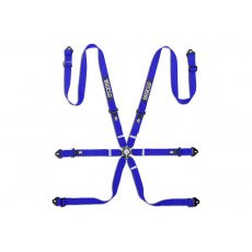 Závodní 6bodový pás Sparco Competition H-2 PD, homologace FIA, barva: modrá