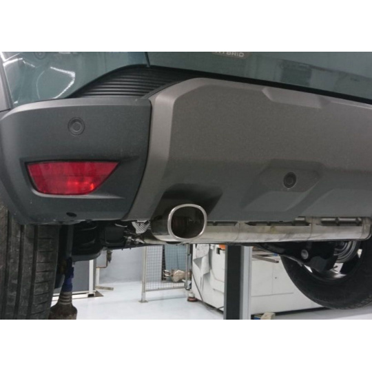 Fox Sportauspuff příčný koncový tlumič výfuku s výstupem vpravo/vlevo s koncovkou 1x93x79 Typ 70 pro Dacia Duster Mild Hybrid 130 4x4 2024- s motorem 1.2