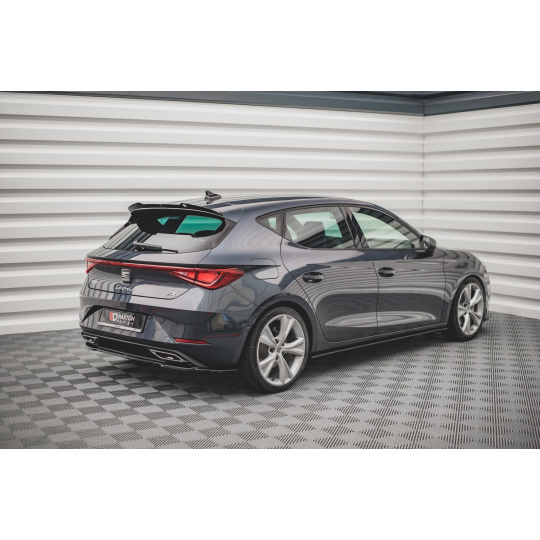 Maxton Design středový spoiler pod zadní nárazník pro Seat Leon FR Mk4, černý lesklý plast ABS