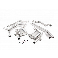 Milltek Sport výfukový systém cat-back bez rezonátoru (Race - hlasitější) pro Audi RS4 B9 2.9 V6 Turbo Avant (bez OPF/GPF) 2018-2024, typ koncovek: oválné černé