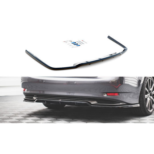 Maxton Design středový spoiler pod zadní nárazník s žebrováním pro Lexus GS MK4 /F-Sport, černý lesklý plast ABS
