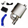 Sportovní nerezový výfuk (tlumič) univerzální s klapkou na DO, průměr 63,5 mm