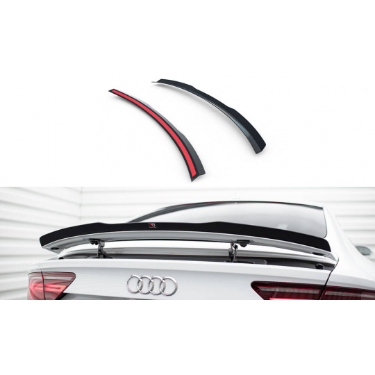 Maxton Design prodloužení spoileru pro Audi A7, S7 C7, C7 FL, černý lesklý plast ABS