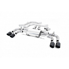 Milltek Sport Front Pipe-back s klapkami pro Alfa Romeo Giulia Quadrifoglio 2.9 V6 Bi-Turbo (bez OPF/GPF) 2017-2024, typ koncovek: JET-100 karbonové