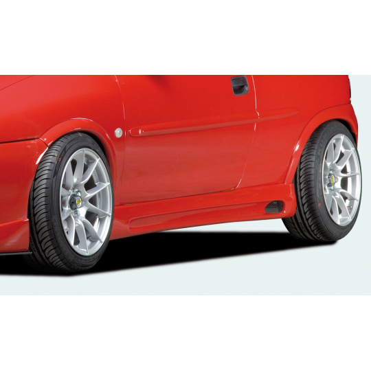 Rieger boční práh mont. strana pravá pro Opel Corsa B 3-dvéř. vč. faceliftu, r.v. 02/93-09/96, 11/96-, plast ABS bez povrchové úpravy, s prolisem a výřezem