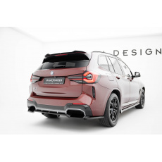 Maxton Design spoiler pod zadní nárazník s žebrováním pro BMW iX3 G08 FACELIFT, černý lesklý plast ABS, M-Pack