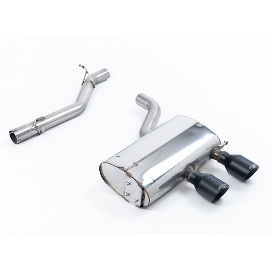Milltek Sport výfukový systém cat-back bez rezonátoru (hlasitější) pro Volkswagen Golf MK5 R32 3.2 V6 2005-2009, Nedoporučuje se pro montáž s vysokoprůtokovými sportovními katalyzátory, typ koncovek: GT-100 černé
