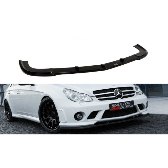 Maxton Design spoiler pod přední nárazník pro Mercedes CLS C 219/Standard, černý lesklý plast ABS, pod nárazník Maxton AMG 204