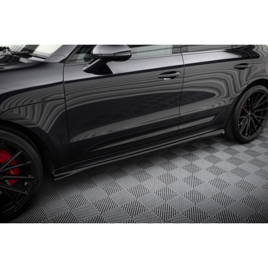 Maxton Design difuzory pod boční prahy pro Porsche Macan Mk1 Facelift 2, černý lesklý plast ABS