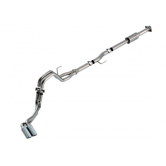 Borla Cat-Back výfukový systém "ATAK" pro Ford F-150 2,7l/3,5l V6 s aut. převodovkou, 4-dvéř., 2WD/4WD, CC/SHB (5' 7"), EC/SB (6' 7") s rozvorem 145,4", r.v. 2021-, typ koncovek: chromové