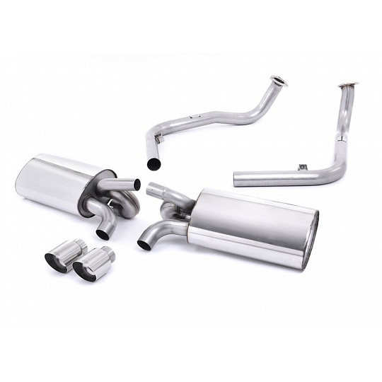 Milltek Sport výfukový systém cat-back bez rezonátoru (hlasitější) pro Porsche Boxster S 3.4 987 Gen2 2009-2013, typ koncovek: GT-90 leštěné