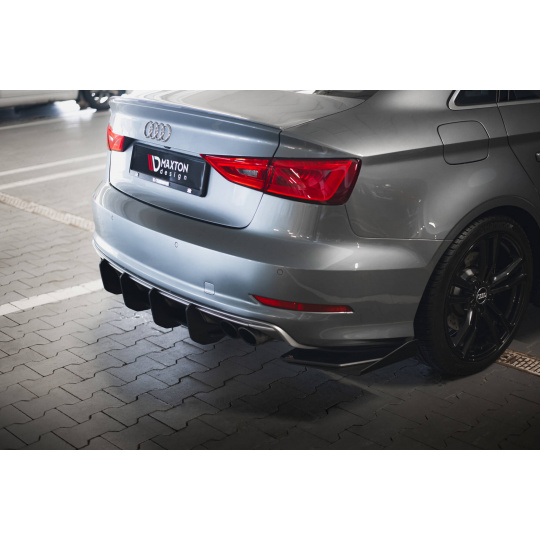 Maxton Design "Street Pro" difuzor zadního nárazníku pro Audi S3 8V, plast ABS bez povrchové úpravy, Sedan