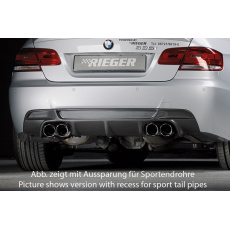 Rieger vložka zadního nárazníku pro BMW řada 3 E92, E93 kabriolet, kupé vč. faceliftu, plast ABS s povrchovou úpravou Carbon-Look, pouze 335i/335d, pro orig. koncovky na obou stranách