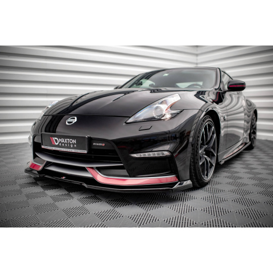 Maxton Design spoiler pod přední nárazník pro Nissan 370Z Nismo, černý lesklý plast ABS