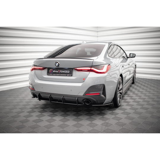 Maxton Design "Street Pro" difuzor zadního nárazníku pro BMW řada 4 G26 M-Pack, plast ABS bez povrchové úpravy, s červenou linkou