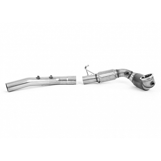Milltek Sport downpipe a Hi-Flow sportovní katalyzátor pro Škoda Octavia IV RS 2.0 TSI 245PS (MQB EVO Mk4) Sedan/Combi (s OPF/GPF) 2020-2024, pouze pro Milltek OPF/GPF Back systém