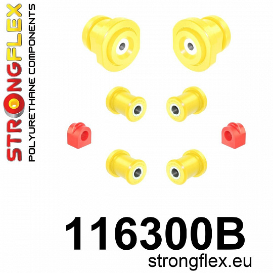 116300B: Strongflex Sada silentbloků zadního zavěšení 116300B: Strongflex Sada silentbloků zadního zavěšení