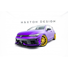 Maxton Design "Street Pro" spoiler pod přední nárazník s křidélky pro Volkswagen Golf R Mk8 Facelift, plast ABS bez povrchové úpravy, s červenou linkou