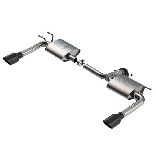 Borla koncový díl Axle-Back "S-Type" pro Mazda 3 4 válec, atmosféra, automat/manual, 2WD/4WD, 4-dveř., r.v. 2019-2024, typ koncovek: černé