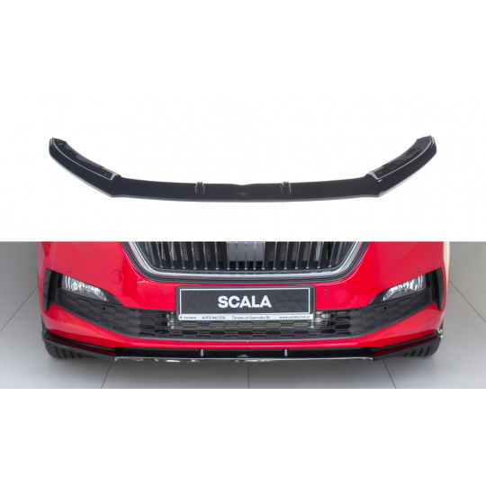 Maxton Design spoiler pod přední nárazník ver.1 pro Škoda Scala, černý lesklý plast ABS