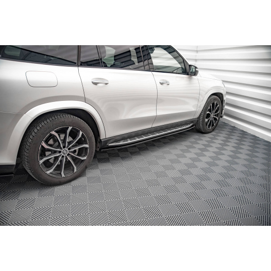 Maxton Design difuzory pod boční prahy pro Mercedes GLS X167 /AMG- Line, černý lesklý plast ABS