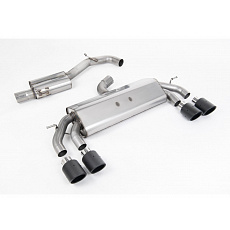 Milltek Sport výfukový systém cat-back Race system s rezonátorem (tišší) bez klapek pro Volkswagen Golf Mk7.5 R 2.0 TSI 310PS (bez GPF) - 76mm, EC Approved Systems 2017-2021, typ koncovek: JET-100 karbonové