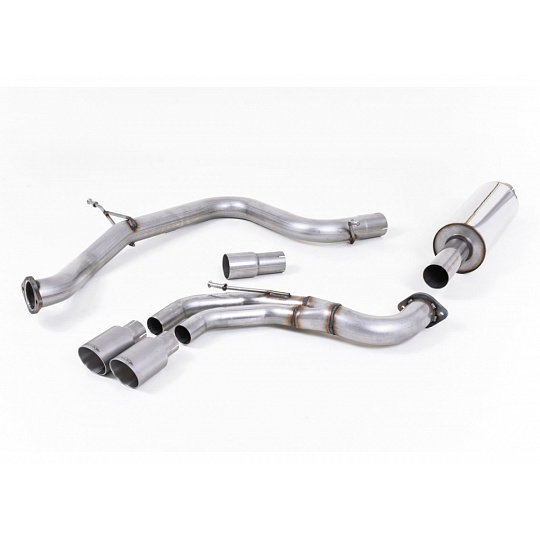 Milltek Sport homologovaný výfuk cat-back s rezonátorem (tišší) pro Volkswagen Golf MK7 GTD 2.0 TDI 185PS 2013-2016, typ koncovek: GT-80 titanové