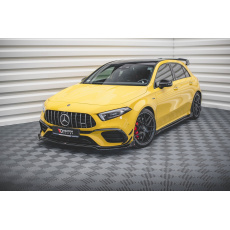Maxton Design spoiler pod přední nárazník s křidélky ver.3 pro Mercedes třída A W177 45 AMG, černý lesklý plast ABS