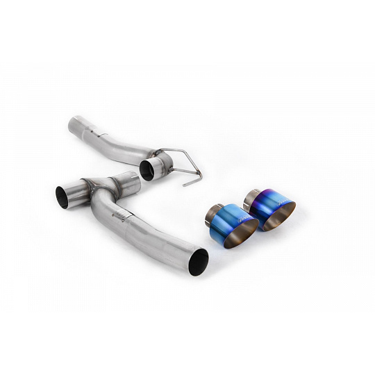 Milltek Sport doplňkové díly upgrage pro stávající Milltek Cat Back pro Ford Fiesta Mk8 1.0T EcoBoost ST-Line 3/5-dvéř. (100ps/125ps s OPF/GPF) - Maxton Dual Outlet Kits 2019-2024, GT-100 titanově modré koncovky