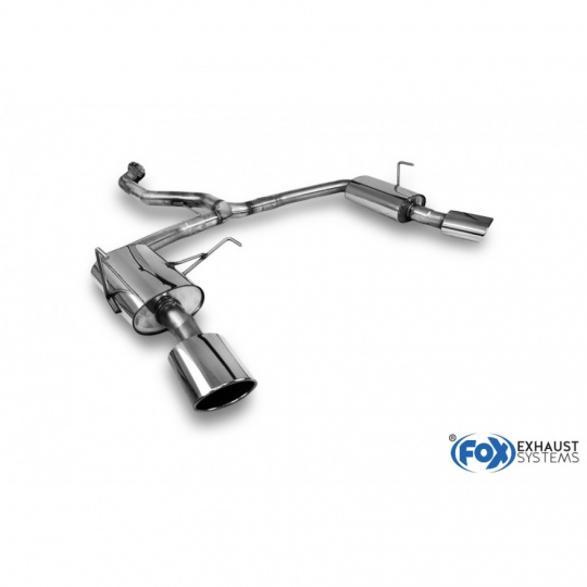 Fox Sportauspuff koncový tlumič výfuku s koncovkou 140x90 Typ 32 na obou stranách pro Opel Vectra C 2006-2008 s motorem 2.8, Combi