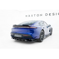 Maxton Design spoiler pod zadní nárazník s žebrováním pro Porsche Taycan Turbo S Mk1, černý lesklý plast ABS