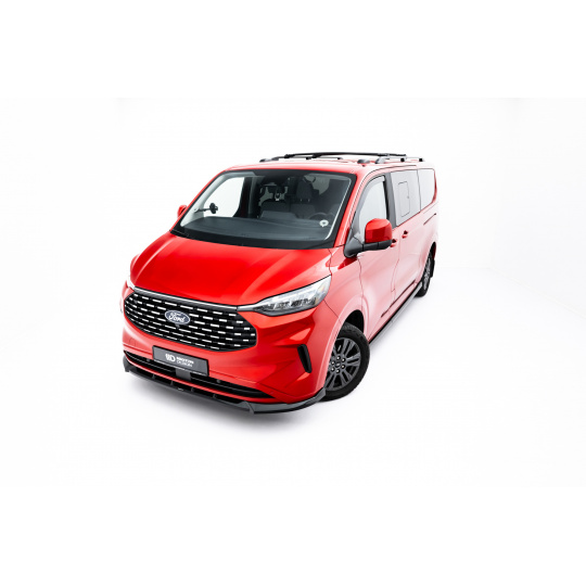 Maxton Design spoiler pod přední nárazník v.1 pro Ford Transit Custom Mk2, černý lesklý plast ABS
