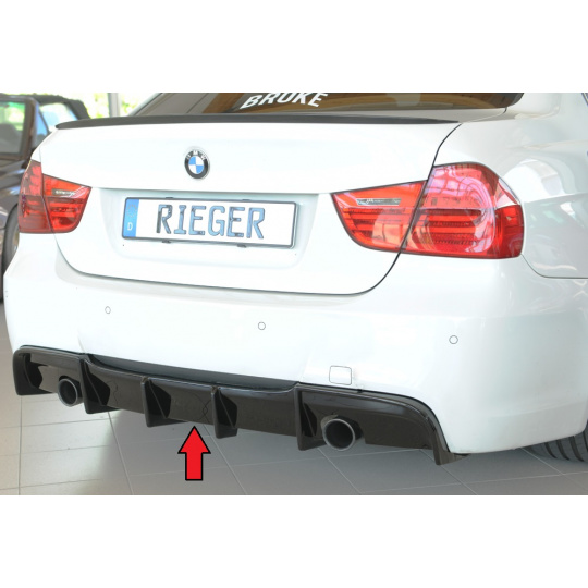 Rieger vložka zadního nárazníku pro BMW řada 3 E91 touring, plast ABS lakovaný do černé lesklé barvy, pro originální koncovku na obou stranách