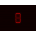 Kompletní LED čtyřhranné svítidlo červené, rozměr: 2 elementy 44 x 88 cm
