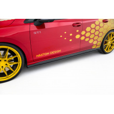 Maxton Design "Racing durability" difuzory pod boční prahy pro Volkswagen Golf GTI Mk8, plast ABS bez povrchové úpravy, s červenou linkou