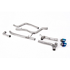 Milltek Sport výfukový systém cat-back Dual Outlet Systems bez rezonátoru (hlasitější) pro Ford Fiesta MK8 1.0T EcoBoost ST-Line 3/5-dvéř. (bez OPF/GPF) - vyžaduje difuzor Maxton Design 2017-2019, GT-100 titanově modré koncovky