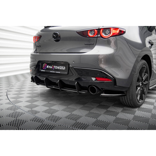 Maxton Design "Street Pro" difuzor zadního nárazníku pro Mazda 3 Mk4, plast ABS bez povrchové úpravy