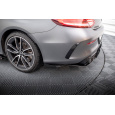 Maxton Design "Street Pro" boční difuzory pod zadní nárazník s křidélky pro Mercedes třída C W205 Facelift/43 AMG/Coupe, plast ABS bez povrchové úpravy, s červenou linkou