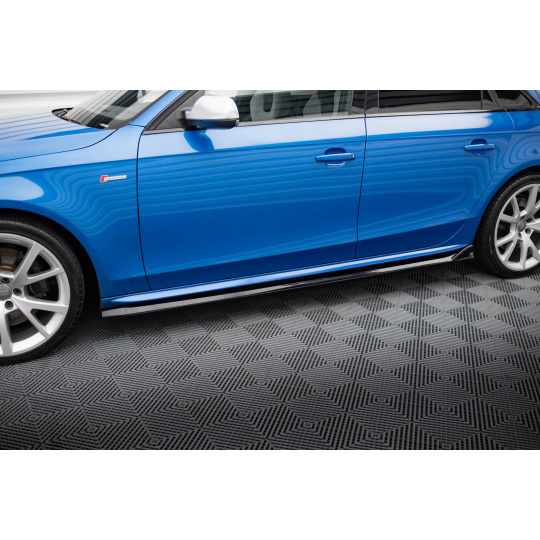 Maxton Design difuzory pod boční prahy ver.4 pro Audi S4 B8, B8 FL, černý lesklý plast ABS, Sedan/Avant
